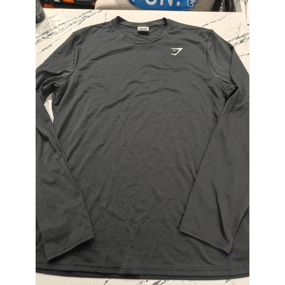 Gymshark Arrival Mens Long Sleeve Training T-Shirt Dry Black Athletic XL